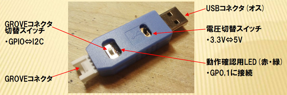 USB-I2CブリッジボードV2(GROVE対応USBドングル版)